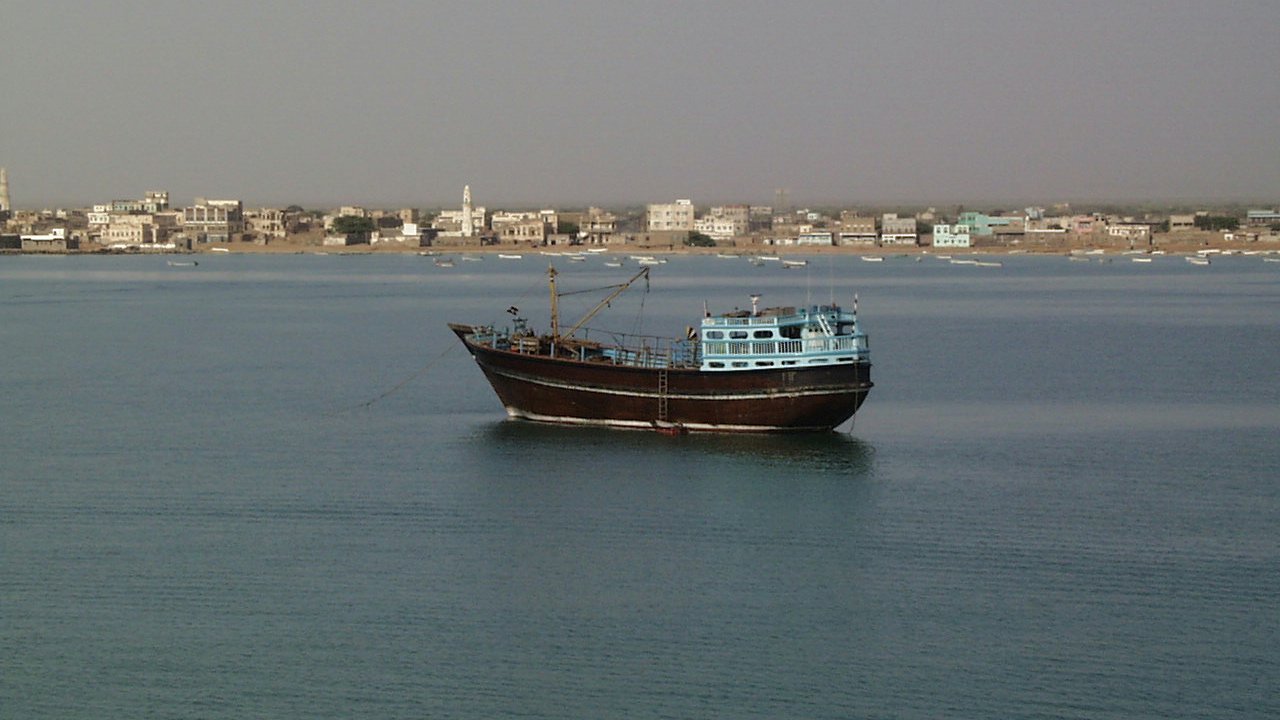 Stand-in: 2007 file photo of a fishing boat off the Mokha waterfront on the Red Sea, not a photo of Monday’s fighting