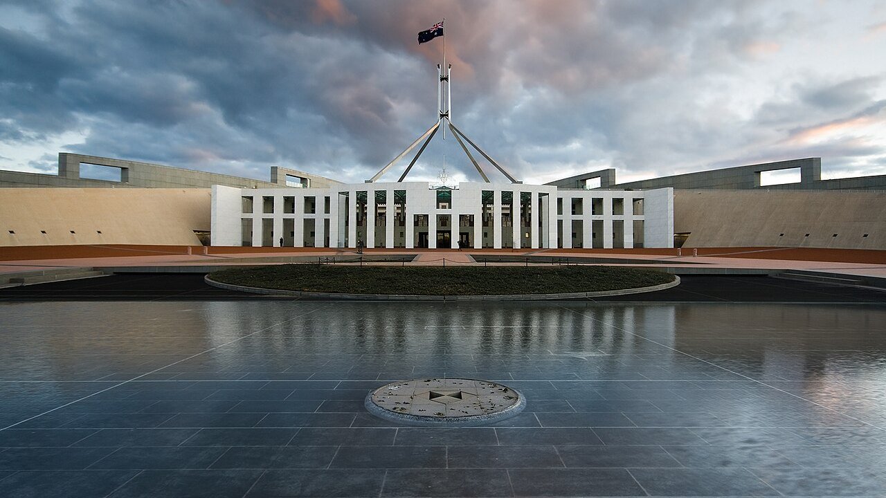 Stand-in: 2009 file photo of Parliament House in Canberra at dusk, not a photo of Tuesday’s hearing in Sydney