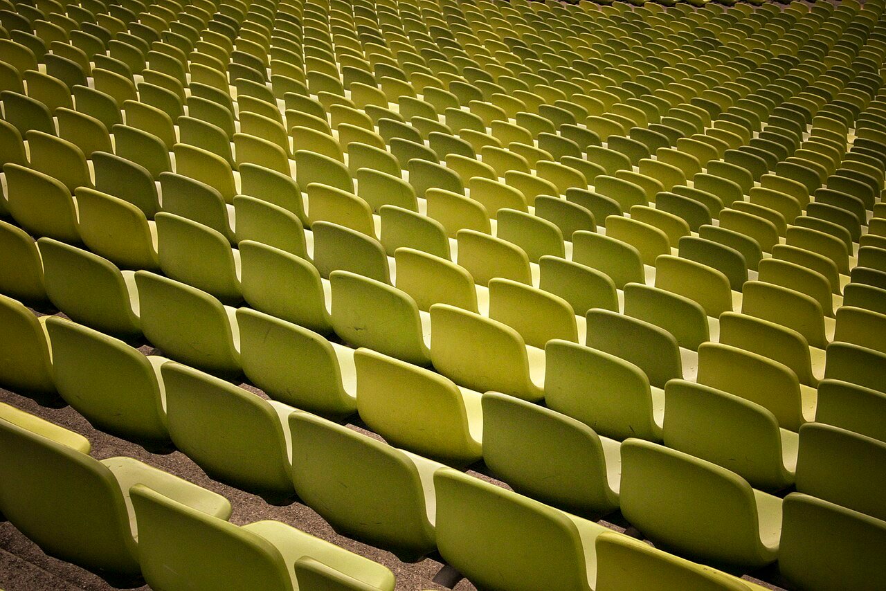 Empty soccer stadium seats — free Wikimedia Commons media